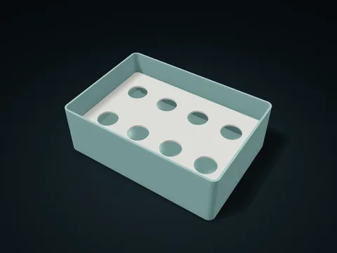 Paint Bottle Locating Basket model preview, default size 200 × 140 × 65 mm, 2 parts
