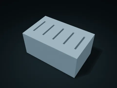 Palette Knife Staggered Slot Box model preview, default size 185 × 115 × 85 mm, 1 part