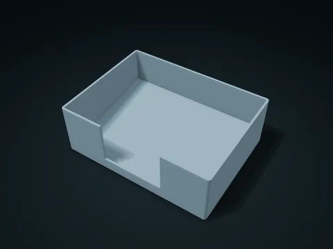 Sloped Floor Sticky Note Dispenser model preview, default size 160 × 120 × 55 mm, 1 part