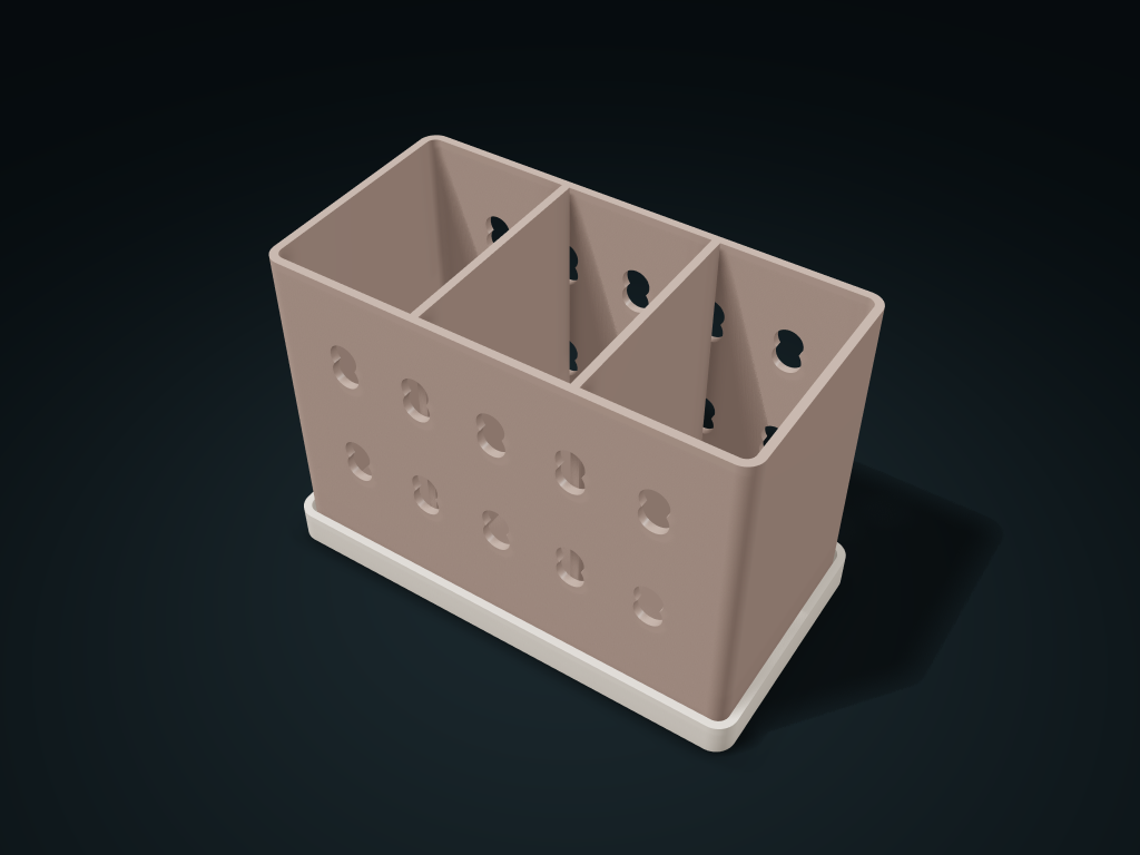 Peanut Window Toothbrush Drip Caddy model preview, default size 168 × 88 × 118 mm, 2 parts