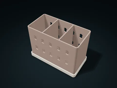Peanut Window Toothbrush Drip Caddy model preview, default size 168 × 88 × 118 mm, 2 parts