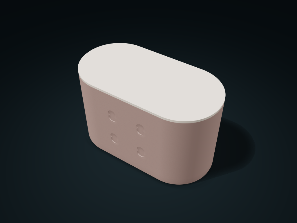 Peanut Pattern Cotton Twin Capsule model preview, default size 174 × 90 × 104 mm, 2 parts