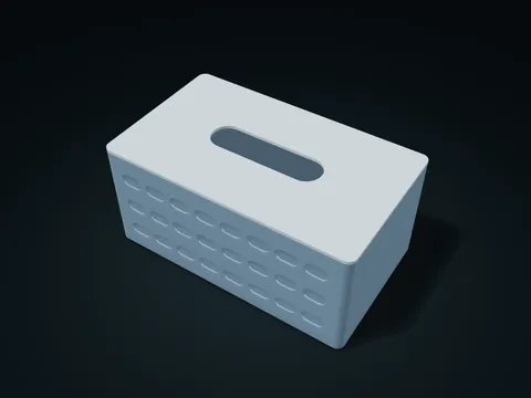 Pebble Recess Tissue Box model preview, default size 220 × 130 × 100 mm, 2 parts