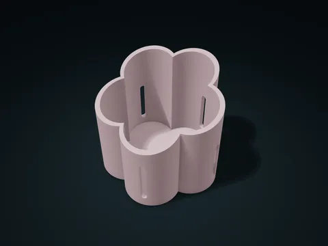 斜口瓣形长窗筒模型预览，默认尺寸 136 × 139.7 × 125 mm，1 个零件
