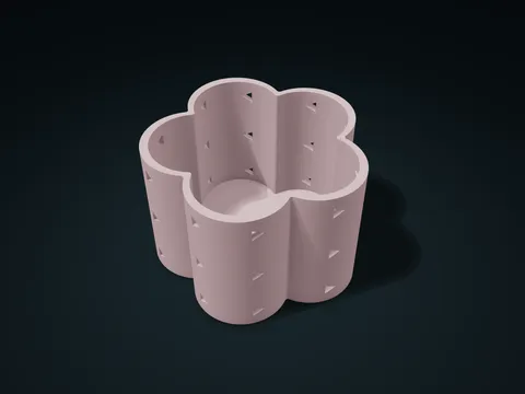 Petal Triangle Window Basket model preview, default size 140 × 143.9 × 95 mm, 1 part