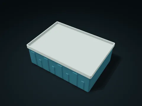 Piano Key Stepped Tray Lid Box model preview, default size 170 × 120 × 58 mm, 2 parts