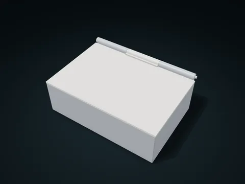 Pinned Flip Lid Divided Box model preview, default size 180 × 130 × 65 mm, 3 parts