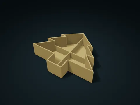 Pine Branch Tiered Compartment Tray model preview, default size 180 × 140 × 40 mm, 1 part