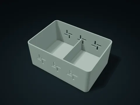 Pinwheel Window Desk Bin model preview, default size 180 × 126 × 76 mm, 1 part