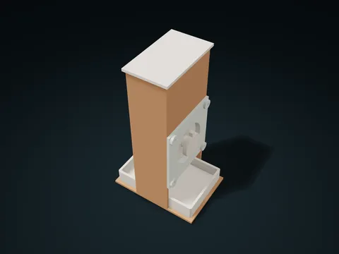Rotating Drum Portion Dispenser Box model preview, default size 90 × 67.6 × 151.2 mm, 5 parts