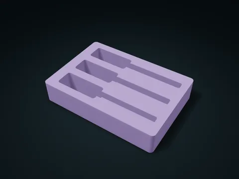 Suspended Brush Head Cross Slot Box model preview, default size 195 × 135 × 38 mm, 1 part
