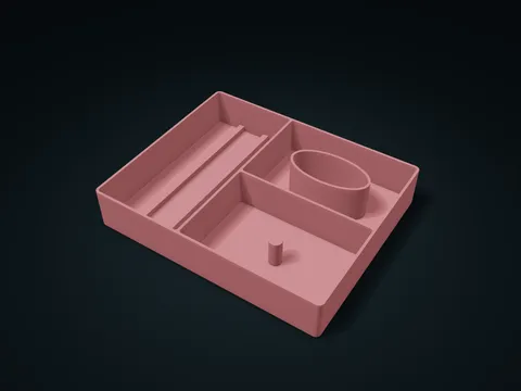 Small Power Supply Travel Prep Tray model preview, default size 226 × 184 × 40 mm, 1 part