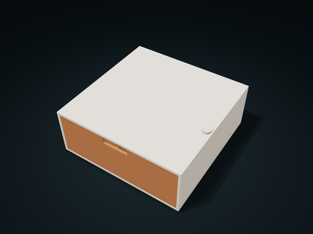 Removable Stop Single Drawer Cabinet model preview, default size 160 × 160 × 65 mm, 3 parts