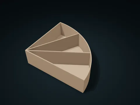 Quarter-Ellipse Corner Box model preview, default size 180 × 160 × 50 mm, 1 part