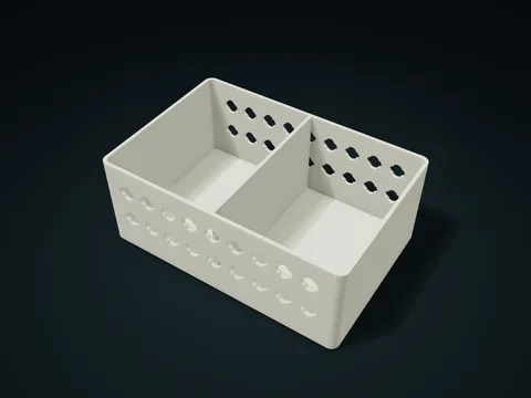 Quatrefoil Window Desk Basket model preview, default size 180 × 120 × 70 mm, 1 part