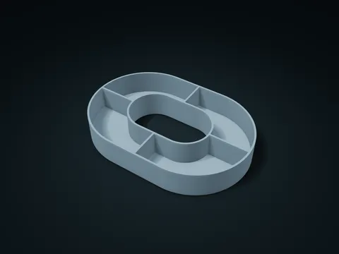 Oval Base Wraparound Box model preview, default size 220 × 150 × 35 mm, 1 part