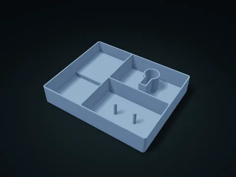 Cured Pieces Assembly Tray model preview, default size 226 × 184 × 40 mm, 1 part