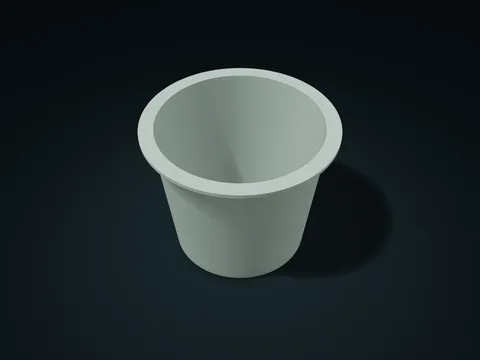 Flanged Tapered Drainage Liner model preview, default size 150 × 150 × 115 mm, 1 part