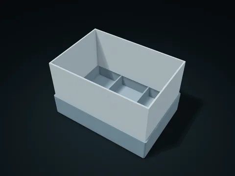 Socket Riser Compartment Box model preview, default size 180 × 125 × 110 mm, 2 parts
