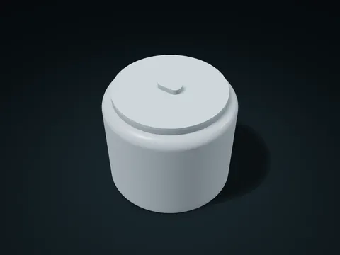 圆肩直筒提盖罐模型预览，默认尺寸 130 × 130 × 112 mm，2 个零件