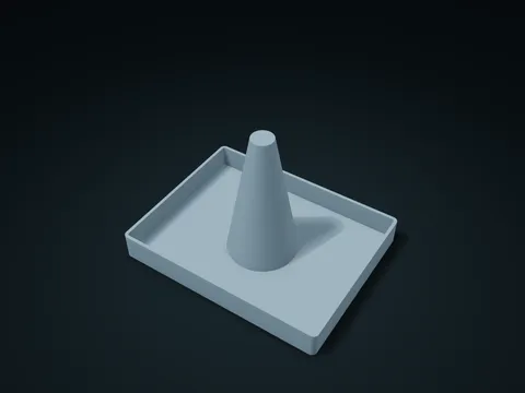 Rubber Band Cone Post Sorting Tray model preview, default size 155 × 120 × 100 mm, 1 part