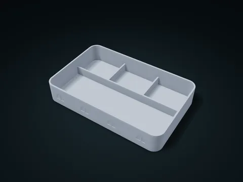 Twin Sail Long-and-Small Item Valet Tray model preview, default size 220 × 140 × 38 mm, 1 part