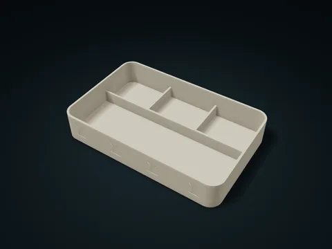 Sandglass Long-and-Small Item Valet Tray model preview, default size 220 × 140 × 38 mm, 1 part