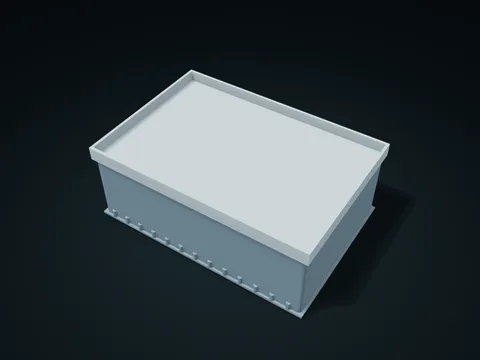 Scalloped Plinth Tray Lid Box model preview, default size 190 × 130 × 72 mm, 2 parts