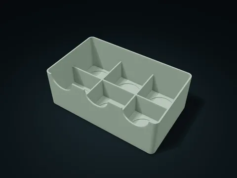 Scalloped Front Bottle Bin model preview, default size 224 × 136 × 78 mm, 1 part