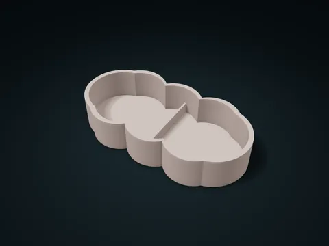 Scalloped Outline Valet Tray model preview, default size 220 × 110 × 42 mm, 1 part