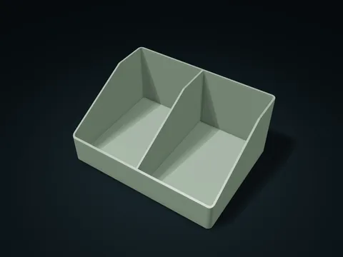 Open-Front Parts Box model preview, default size 200 × 150 × 90 mm, 1 part