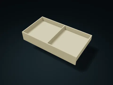 Twin-Support Monitor Top Divided Tray model preview, default size 200 × 110 × 80 mm, 1 part