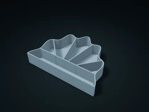 Scallop Supply Compartment Box model preview, default size 210 × 155 × 38 mm, 1 part