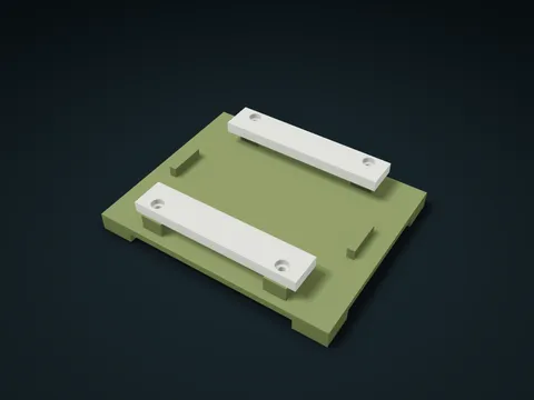 Shoulder-Clamp Power Tool Battery Dock model preview, default size 130 × 104 × 24.4 mm, 3 parts