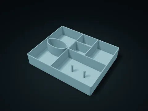 Shower Cap & Hair Tie Dry Zone Box model preview, default size 226 × 184 × 40 mm, 1 part