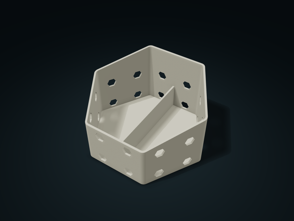 Slant Hex Window Basket model preview, default size 180 × 158 × 100 mm, 1 part