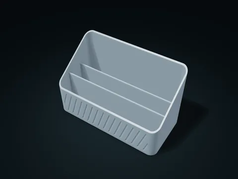 Sloping Fluted Letter Bin model preview, default size 210 × 105 × 130 mm, 1 part