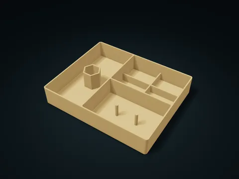 Short Bit Repair Supply Tray model preview, default size 226 × 184 × 40 mm, 1 part