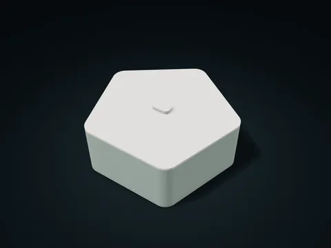 Vorschau von Fünfeckige Box mit abgerundeten Ecken und abnehmbarem Deckel, Standardmaße 200 × 192 × 80 mm, Bauteile: 2