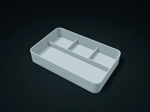 Soft Cross Long-and-Small Item Valet Tray model preview, default size 220 × 140 × 38 mm, 1 part