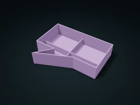 Speech Bubble Tail Compartment Tray model preview, default size 180 × 140 × 40 mm, 1 part