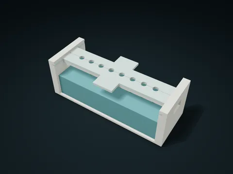 Twin-Fork Shoulder Row Drop Bin model preview, default size 160 × 60 × 56 mm, 4 parts