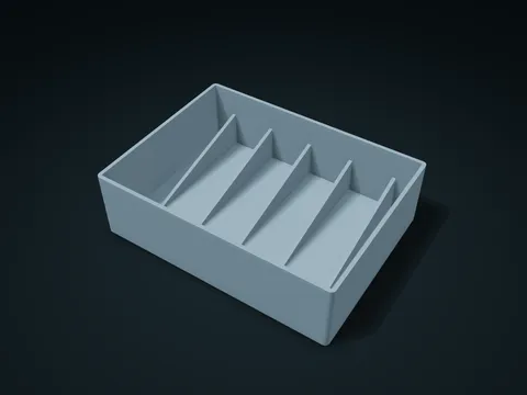 Sponge Angled Rib Draining Box model preview, default size 155 × 115 × 45 mm, 1 part
