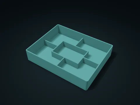 Square Ring Main Compartment Perimeter Tray model preview, default size 180 × 140 × 34 mm, 1 part