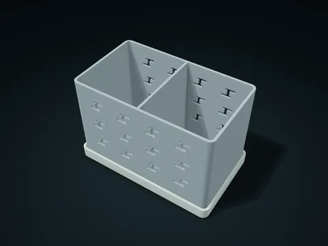 Stepped Linked Window Sink Basket model preview, default size 160 × 96 × 104 mm, 2 parts