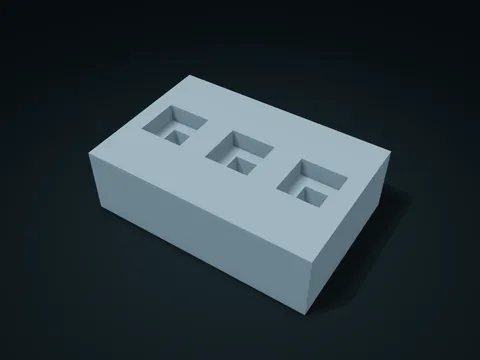 Stamp Shoulder Position Box model preview, default size 180 × 120 × 55 mm, 1 part