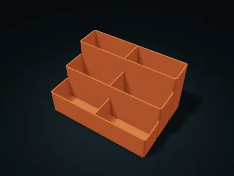 Stepped Desk Caddy model preview, default size 210 × 150 × 110 mm, 1 part