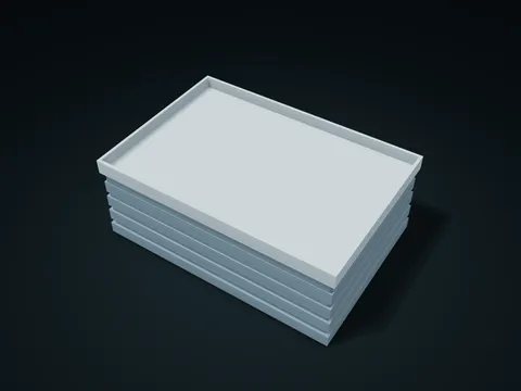 Tiered Rim Tray Lid Box model preview, default size 190 × 130 × 72 mm, 2 parts