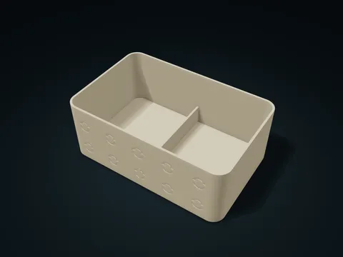 Stitched Arc Counter Bin model preview, default size 215 × 138 × 82 mm, 1 part