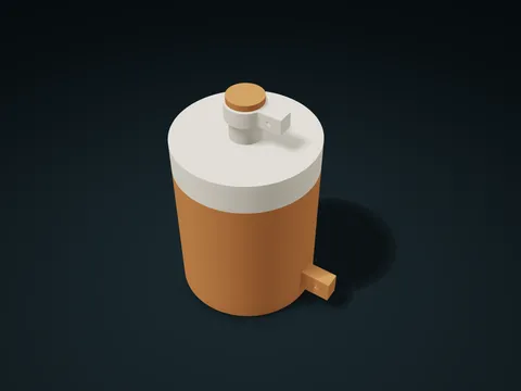 Lipped Seal Ring Tethered Outdoor Jar model preview, default size 88 × 72 × 114 mm, 4 parts